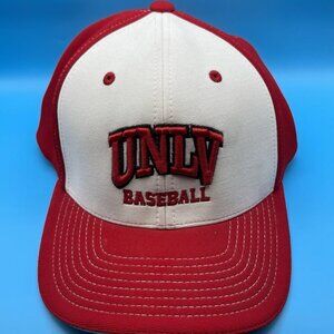 UNLV Rebels Baseball Red White Hat L-XL 7 3/8-8 M2 Technology Flexfit